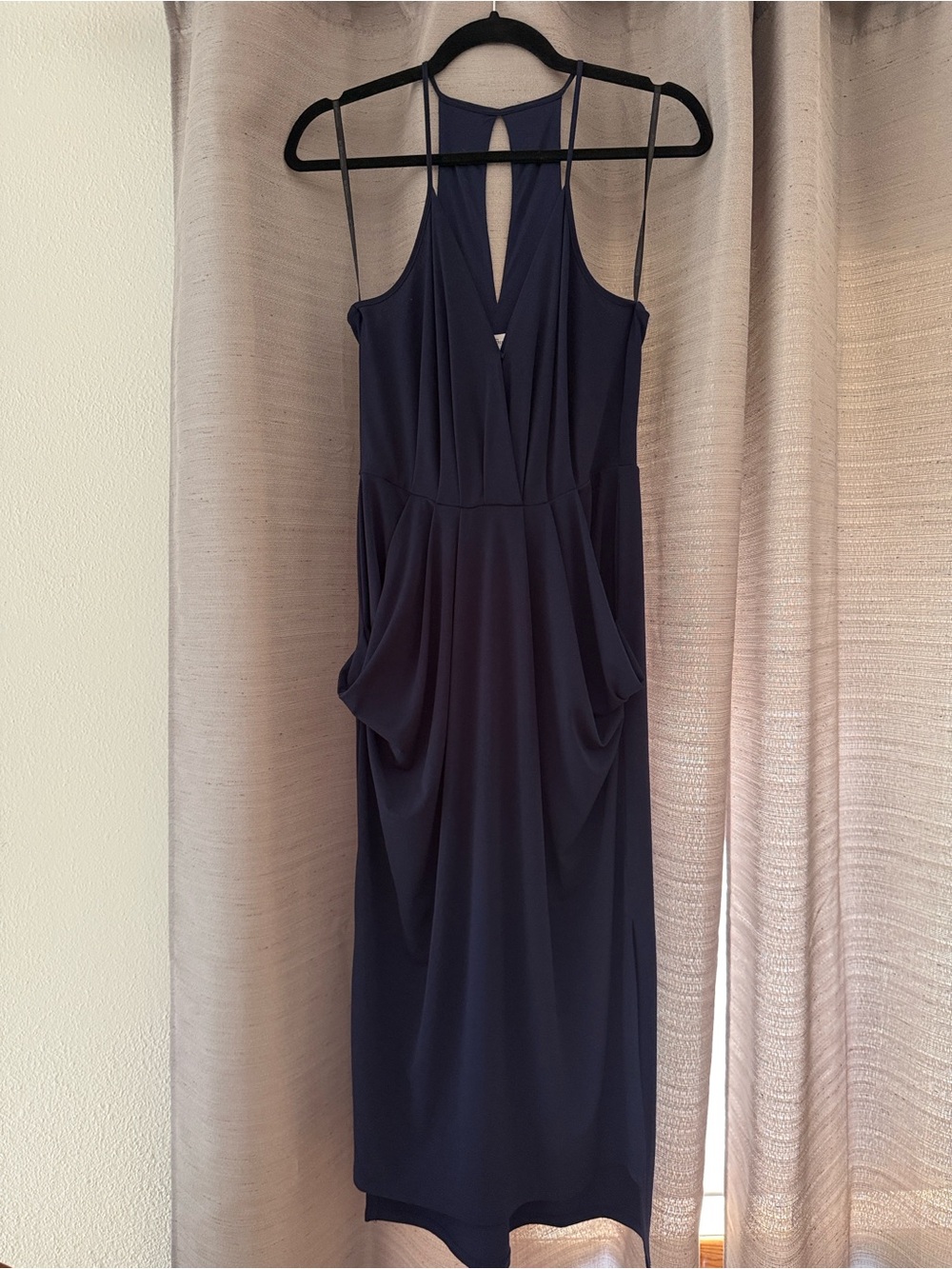 BCBGeneration Navy Halter Midi Dress